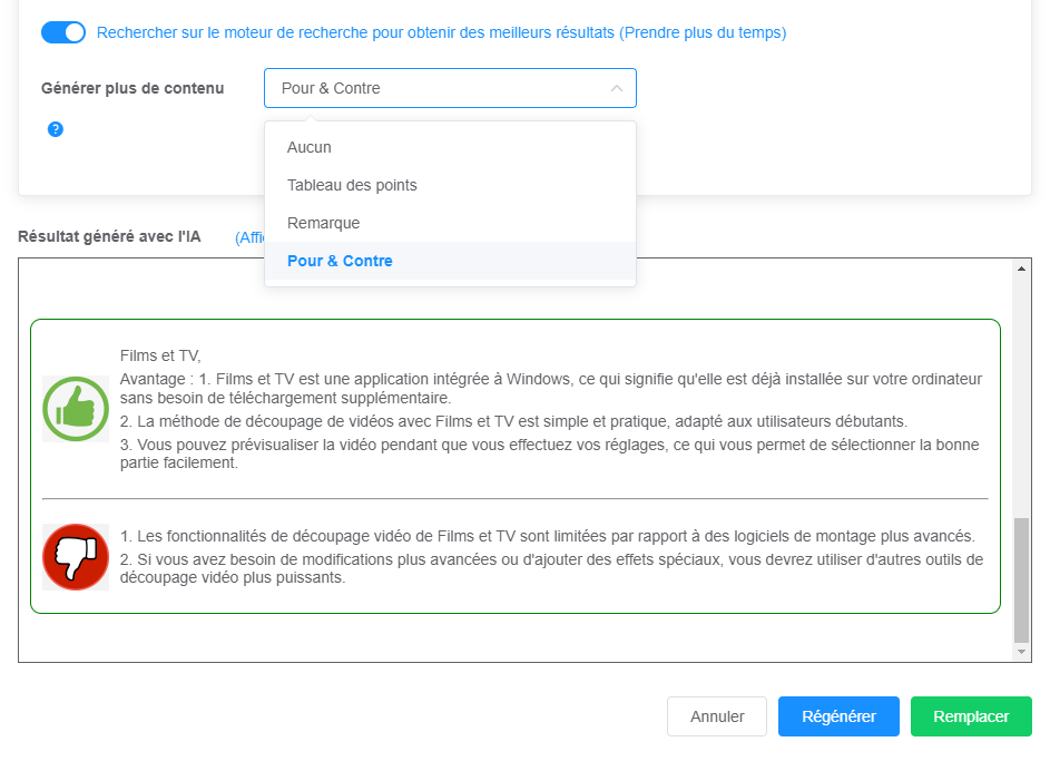 d'autres types de contenu