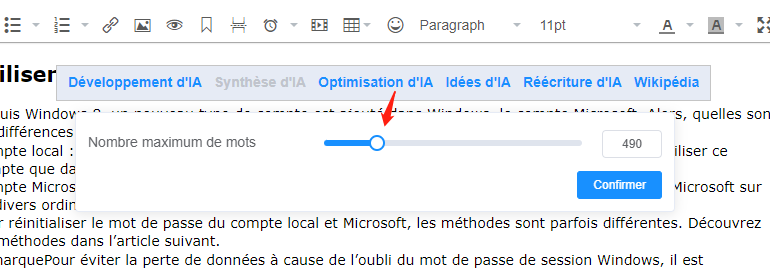 Optimiser un texte avec l'IA