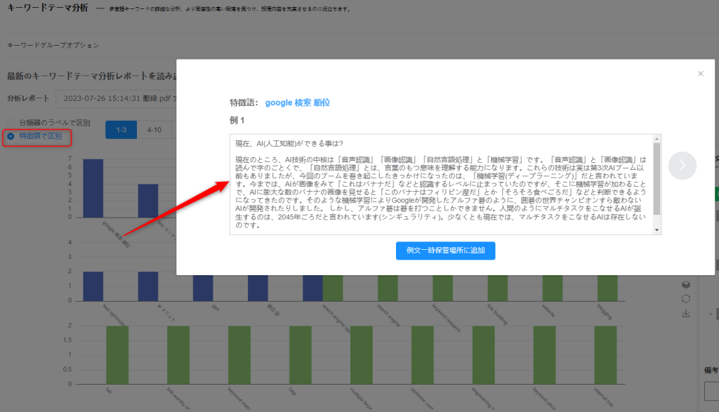 特徴語で区別