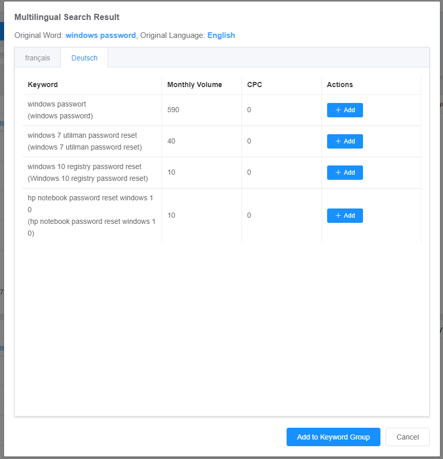 verify corresponding keywords